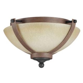 Sea Gull Lighting Corbeille 2 Light Stardust Ceiling Flushmount with Creme Parchment Glass 7580402 846