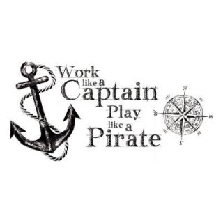 5 in. x 19 in. Work Like a Captain Quote Peel and Stick Wall Decals RMK2320GM