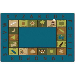 Bilingual Circletime Blue Area Rug by Kids Value Rugs