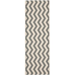 Safavieh Indoor/ Outdoor Courtyard Grey/ Beige Rug (23 x 12