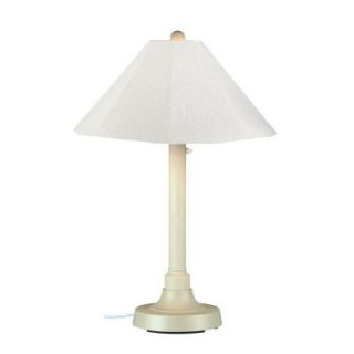 Patio Living Concepts San Juan 34 in. Outdoor White Table Lamp with Natural Linen Shade 25111