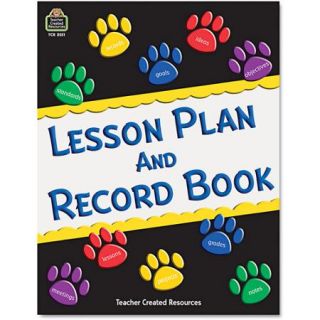 Teacher Created Resources Paw Prints Lesson Plan and Record Book with Monthly Planner, 160 Pages, 8 1/2" x 11"