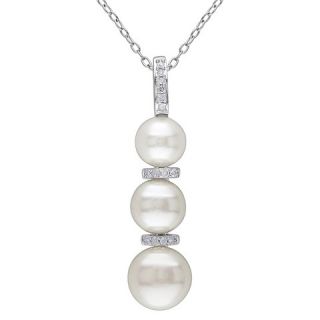Allura 0.07 CT. T.W. Diamond with Three White Freshwater Pearls
