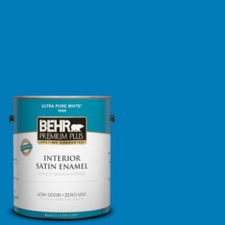 BEHR Premium Plus 1 gal. #S G 550 Artesian Water Zero VOC Satin Enamel Interior Paint 730001