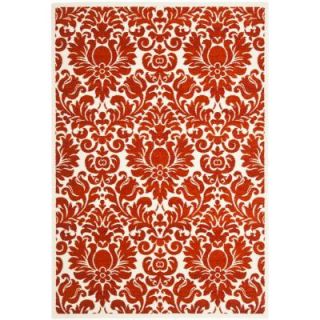 Safavieh Porcello Red/Ivory 5 ft. 3 in. x 7 ft. 7 in. Area Rug PRL3714E 5