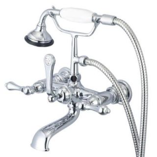 Water Creation 3 Handle Vintage Claw Foot Tub Faucet with Hand Shower and Lever Handles in Triple Plated Chrome F6 0010 01 AL