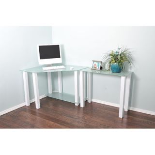 RTA Home And Office White Lines Corner Computer Desk with Modular