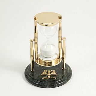 Bey Berk 30 Minute  Brass and Green Marble Sand Timer, Legal