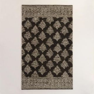 Black and Ivory Tufted Wool Rossi Area Rug