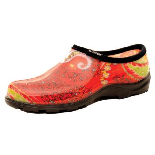 Garden Outfitters Womens Paisley Red Rain and Garden Shoes (Size 6