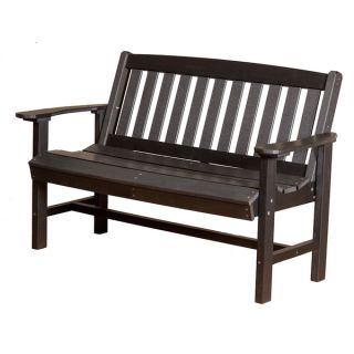 Somette Terra Black Poly Lumber Outdoor Mission Bench