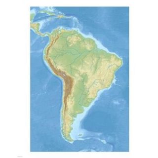 South America relief location map Poster Print (8 x 10)