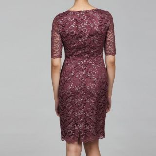 Tahari Womens Burgundy Lace Sheath Dress  ™ Shopping