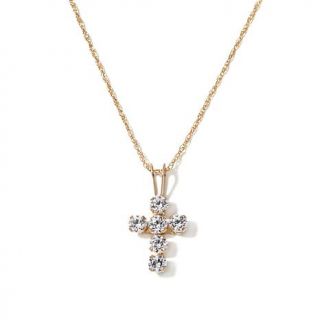 Victoria Wieck .36ct Absolute™ 14K Yellow Gold Cross Pendant with 18" Cha   7735891