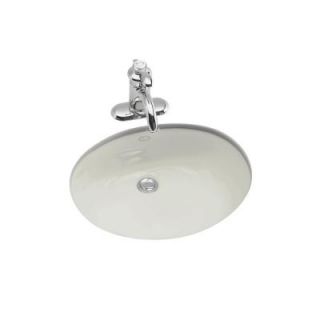 KOHLER Caxton Vitreous China Undermount Bathroom Sink with Overflow Drain in Ice Grey with Overflow Drain K 2210 95