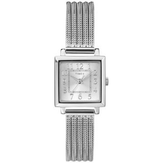 Timex Womens T2P4399J Main Street Silvertone Mesh Bracelet Watch