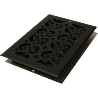 Decor Grates 6 in. x 10 in. Cast Iron Black Steel Scroll Wall and Ceiling Register DISCONTINUED ST610W