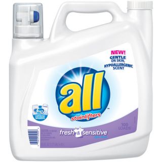All Fresh & Sensitive Dye Free Liquid Laundry Detergent, 150 fl oz