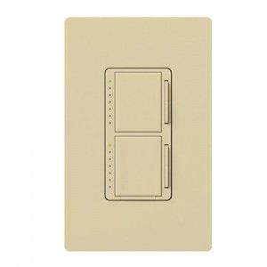 Lutron MA L3L3 IV Dimmer Switch, Maestro Combinatio Dual Function 2 300W Light Dimmer   Ivory
