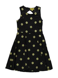 Fit and Flare Gold Dot Dress by Nicole Miller