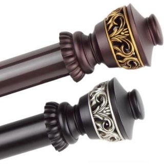 Scroll Adjustable Curtain Rod Set 28 to 48 inch Black