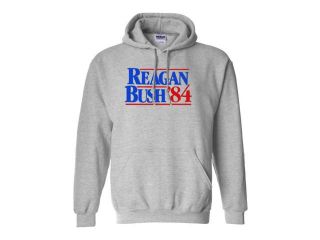 Adult Reagan Bush '84 Political Election Hoodie Sweatshirt