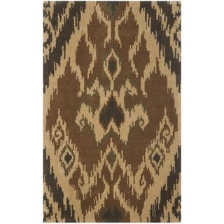 Handmade Marrakesh Brown New Zealand Wool Rug (4 x 6)