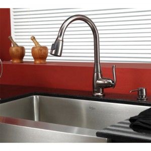 Kraus KHF200 30 KPF2230 KSD30ORB 30 inch Farmhouse Single Bowl Stainless Steel Kitchen Sink with Oil Rubbed Bronze Kitchen Faucet and Soap Dispenser