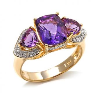 Technibond® Diamond Accented 3 Stone Gem Ring   7967397