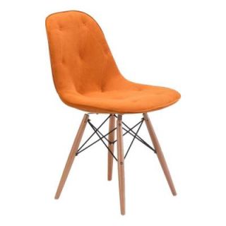 ZUO Probability Orange Velour Wood Chair 104158