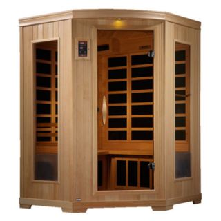 GDI Luxury 2 to 3 person Far Infrared Carbon Hemlock Wood Corner Sauna