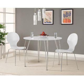 Shell Bentwood 3 Piece Dining Set, White