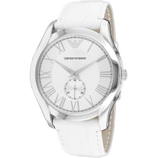 Armani Mens AR1751 Classic White Leather Watch  