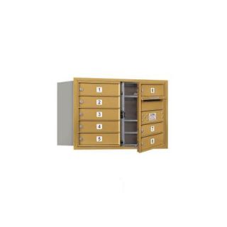 Salsbury Industries 3700 Series 20 in. 5 Door High Unit Gold USPS Front Loading 4C Horizontal Mailbox with 8 MB1 Doors 3705D 08GFU