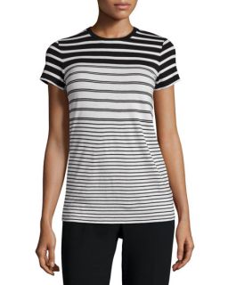 Burberry Brit Mini Stripe Short Sleeve T Shirt, Black/White