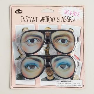 His and Hers Instant Weirdo Novelty Glasses, 2 Pack