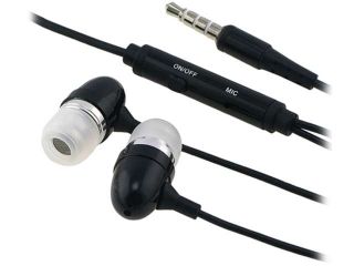 Insten 3.5 mm In Ear Stereo Headset w/ On off & Mic Compatible with Blackberry Z10, Black