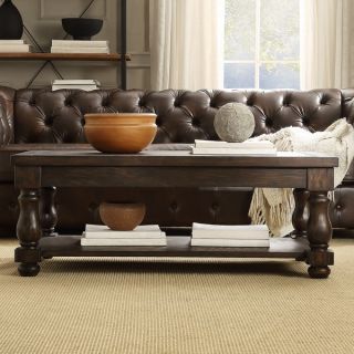 INSPIRE Q Huntington Baluster Weathered Brown Coffee Table