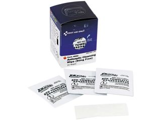 First Aid Only FAE 4002 Antiseptic Cleansing Wipes, 10/Box