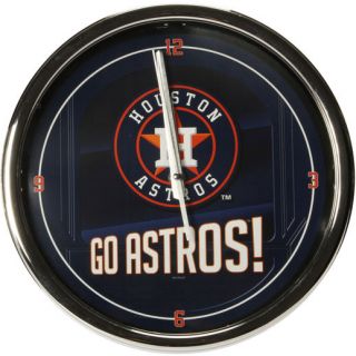 Houston Astros Go Team! Chrome Wall Clock