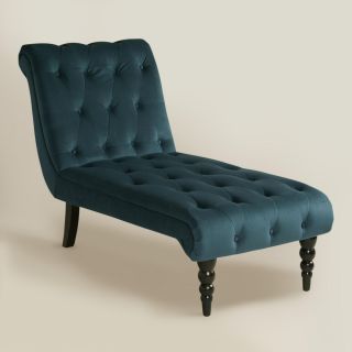 Azure Tufted Velvet Victoria Chaise