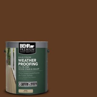 BEHR Premium 1 gal. #SC 129 Chocolate Solid Color Weatherproofing All In One Wood Stain and Sealer 501301