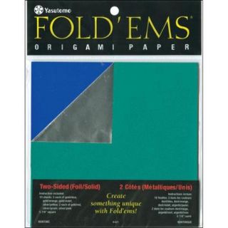 Fold 'ems Origami Double Sided Foil/Solid Paper 5.875" 18/Pk 