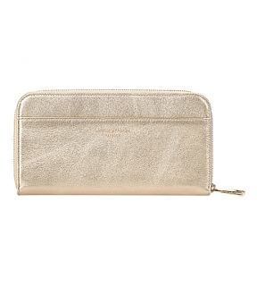 ASPINAL OF LONDON   Continental metallic leather zip around wallet