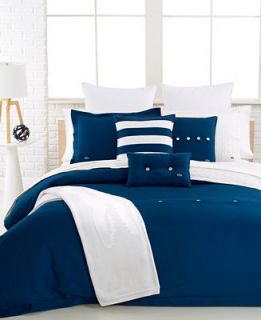 Lacoste Home Solid Poseidon Brushed Twill Comforter and Duvet Cover