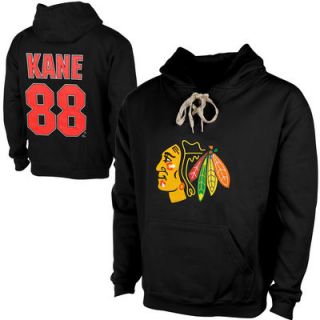 Old Time Hockey Patrick Kane Chicago Blackhawks Current Player Malcolm Skate Lace Up Name & Number Pullover Hoodie   Black