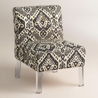 Randen Upholstered Chair in Charcoal Prints   Acrylic Legs
