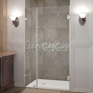 Aston Nautis GS 41 in. x 72 in. Frameless Hinged Shower Door in Chrome with Glass Shelves SDR990 CH 41 10
