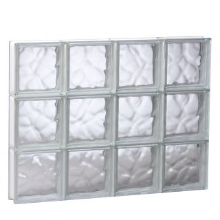 REDI2SET Wavy Glass Pattern Frameless Replacement Glass Block Window (Rough Opening: 29.25 in x 21.75 in; Actual: 28.75 in x 21.25 in)