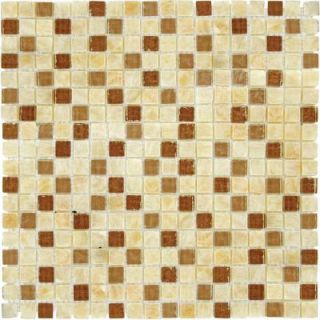 MS International Honey Onyx Ripple 12 in. x 12 in. x 8 mm Glass and Stone Mesh Mounted Mosaic Tile (10 sq. ft. / case) SMOT SGLS 5/8 02